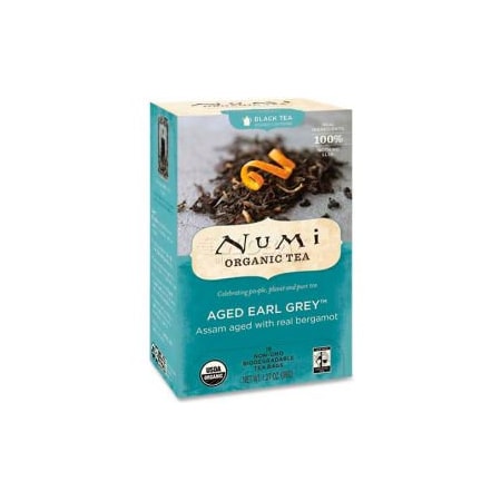 Numi Organic Tea Numi Organic Tea Black Tea, Aged Earl Grey, Single Cup Bags, 18/Box NUM10170
